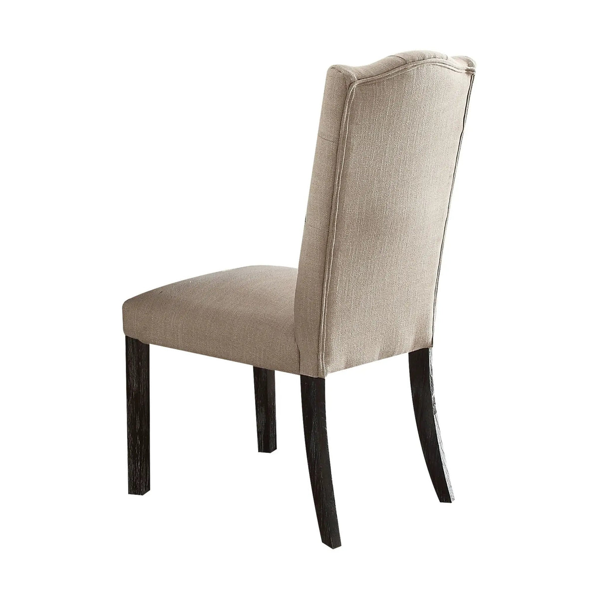 Gerardo Linen Dining Chairs | Set Of 2 | Beige | Weathered Finish