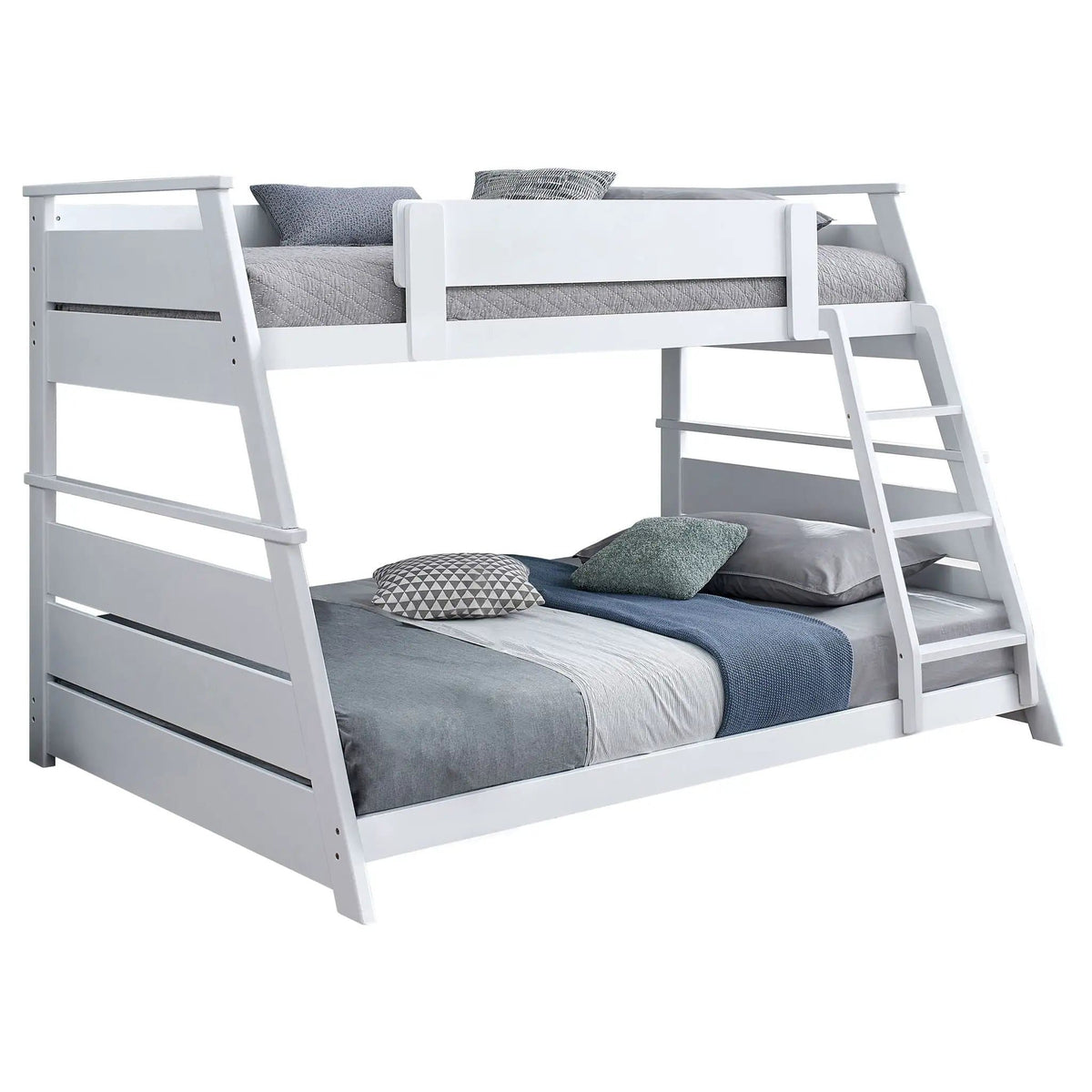 Holden Wood Veneer Twin Over Full Bunk Bed | 79 x 60.5 x 57.25 in | Rubberwood & Engineered Wood | White