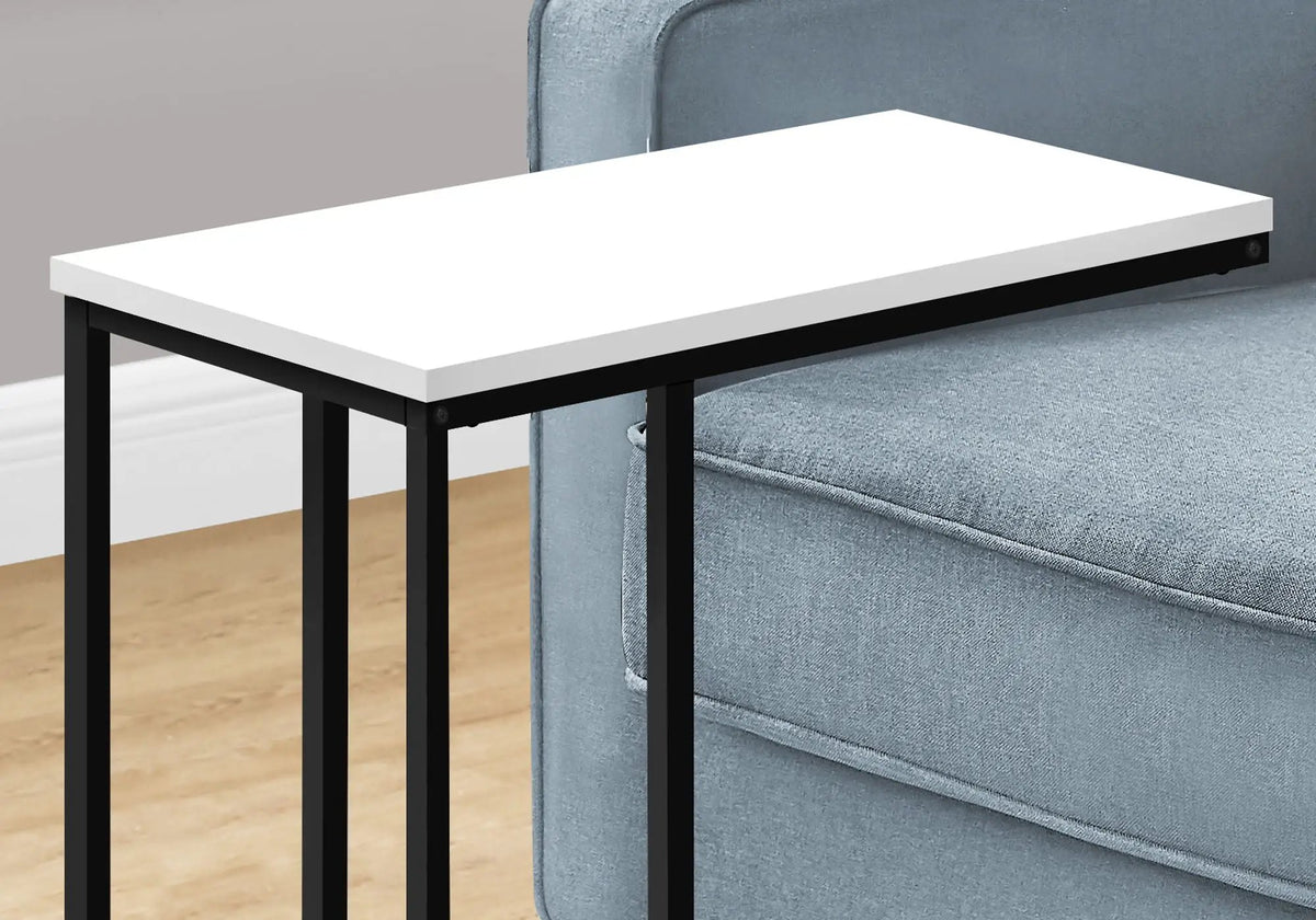 C-Shaped End Table | Space-Saving Design | Sleek Surface | Contemporary Style