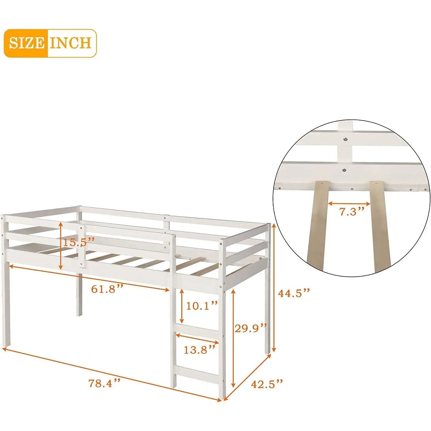 Twin Loft Bed With Rolling Desk And Storage For Small Rooms from PriceLows™