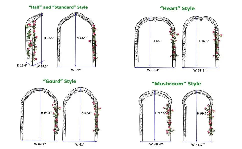Metal Garden Arch Assemble Freely With 8 Styles Garden Arbor Trellis Climbing Plants | 59 x 15.35 x 98.4 in | Metal | Outdoor Living