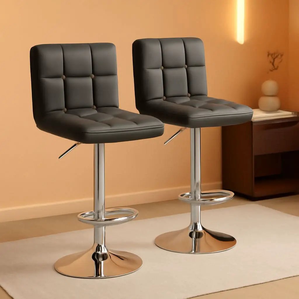 Bar Stools Gray Adjustable Swivel Counter Height 2 Pack from PriceLows™