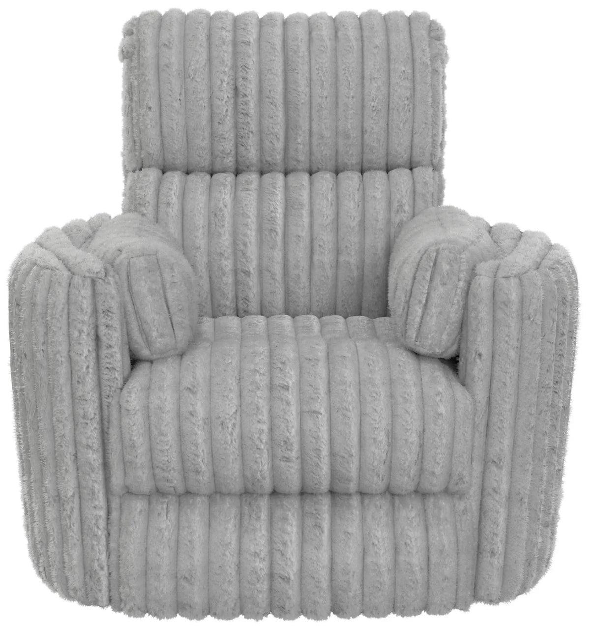 Daydream Swivel Glider Recliner | Unique Shape | Comfort Bolsters | Faux Fur