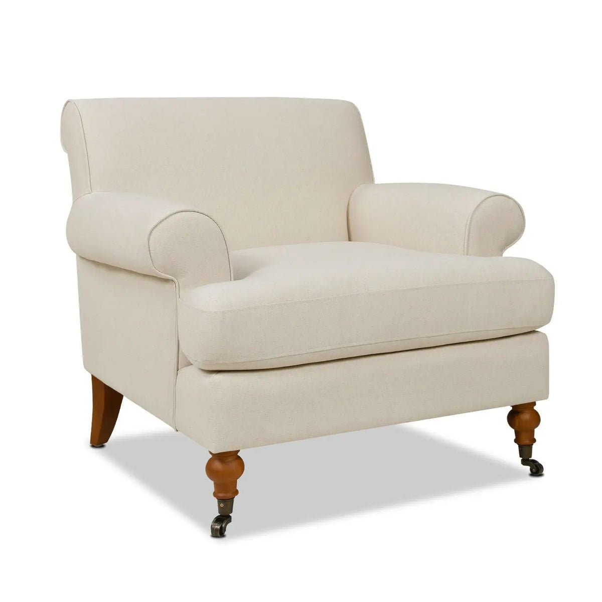 Alana Lawson Accent Arm Chair | Casters | Kiln-Dried Solid Wood Frame | Artisan Crafted