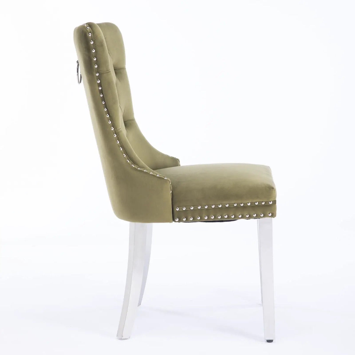 Dining Chair | Tufted Upholstery | Stainless Steel Legs | Set Of 2