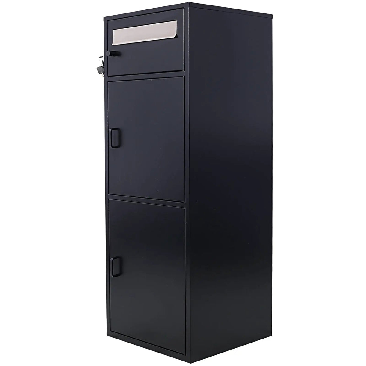 Steel Parcel Drop Box | Locking Letterbox | Freestanding Floor Design | Retractable Shelf