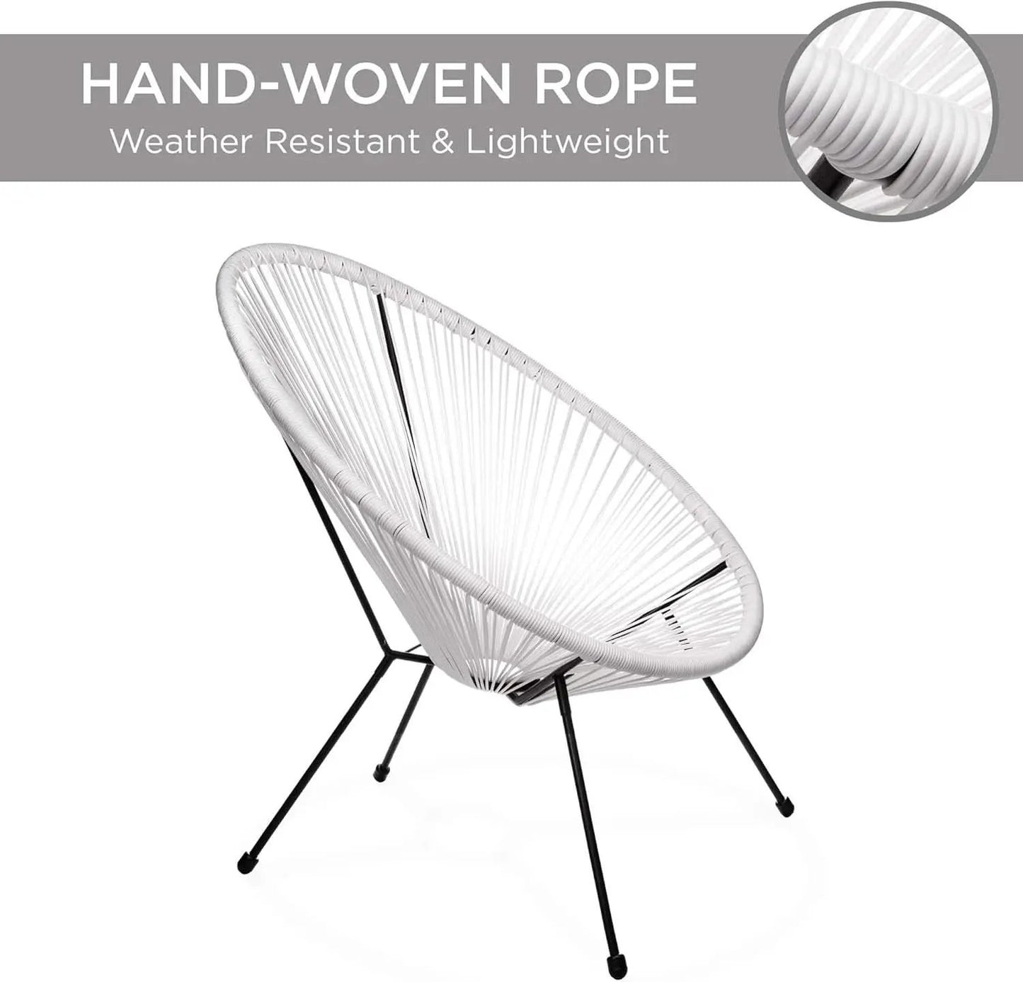 Acapulco White All-Weather Outdoor 3-Piece Patio Set from PriceLows™