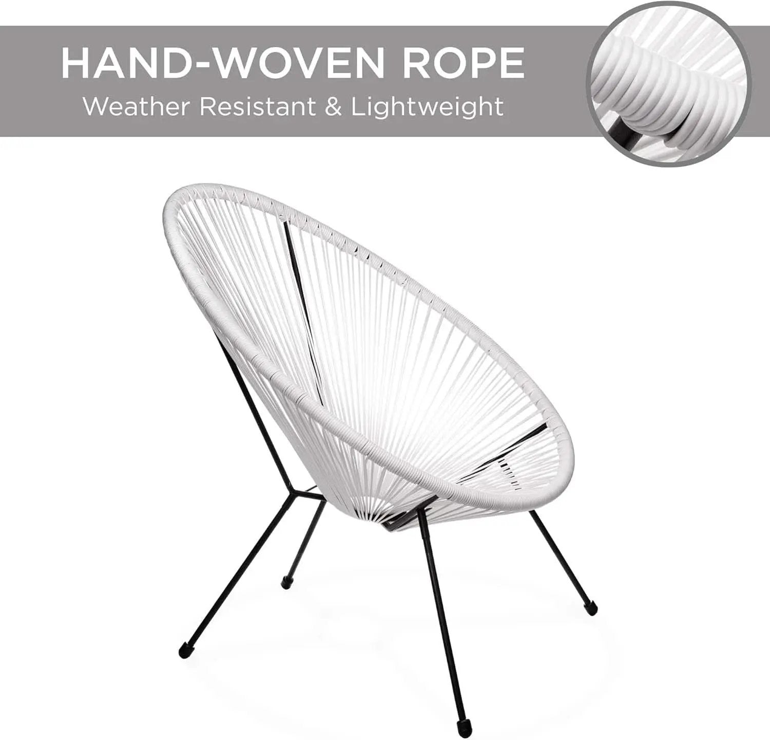 Acapulco White All-Weather Outdoor 3-Piece Patio Set from PriceLows™