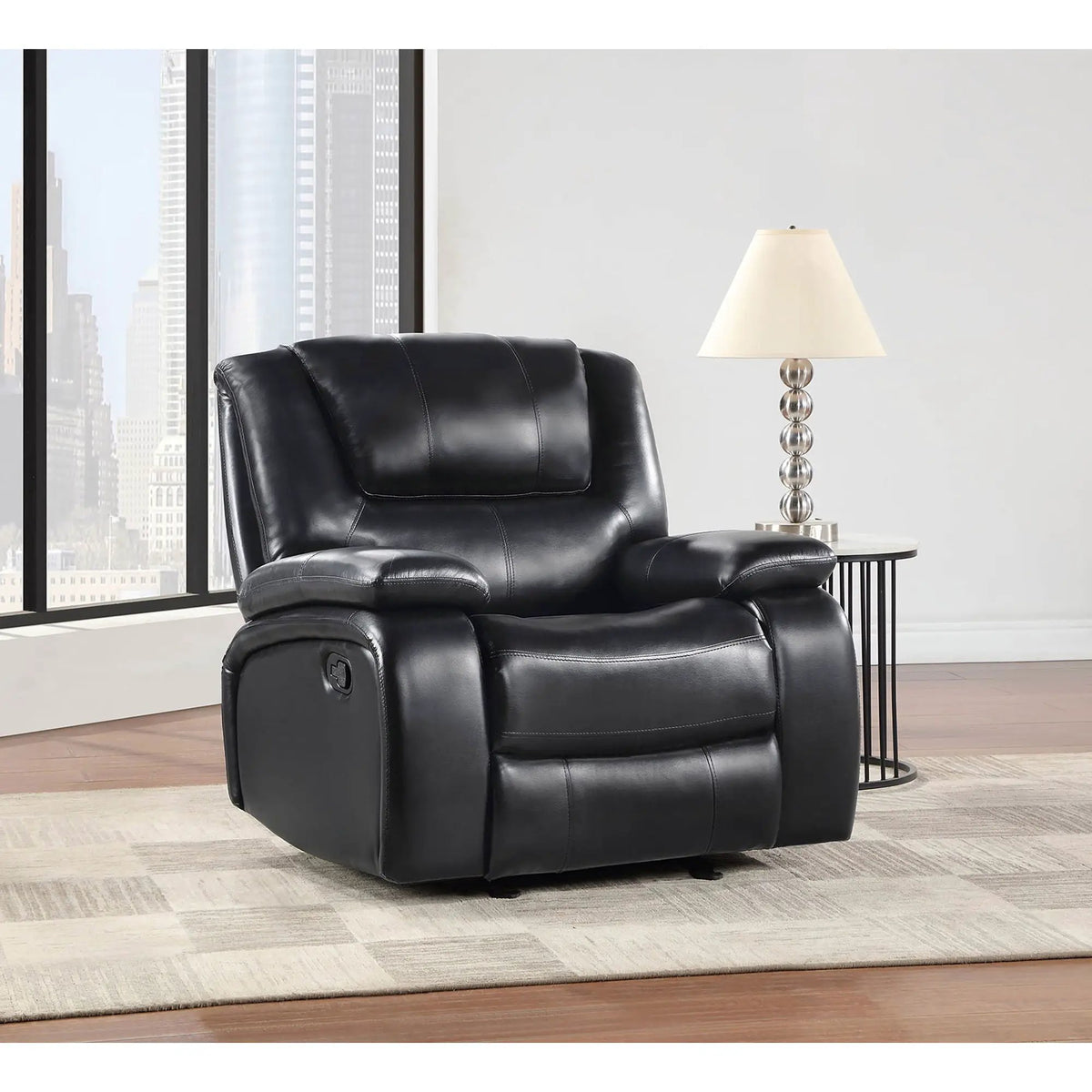 Elodie Glider Recliner Chair | Manual Reclining And Gliding | Tailored Channeling | Pillow Armrests