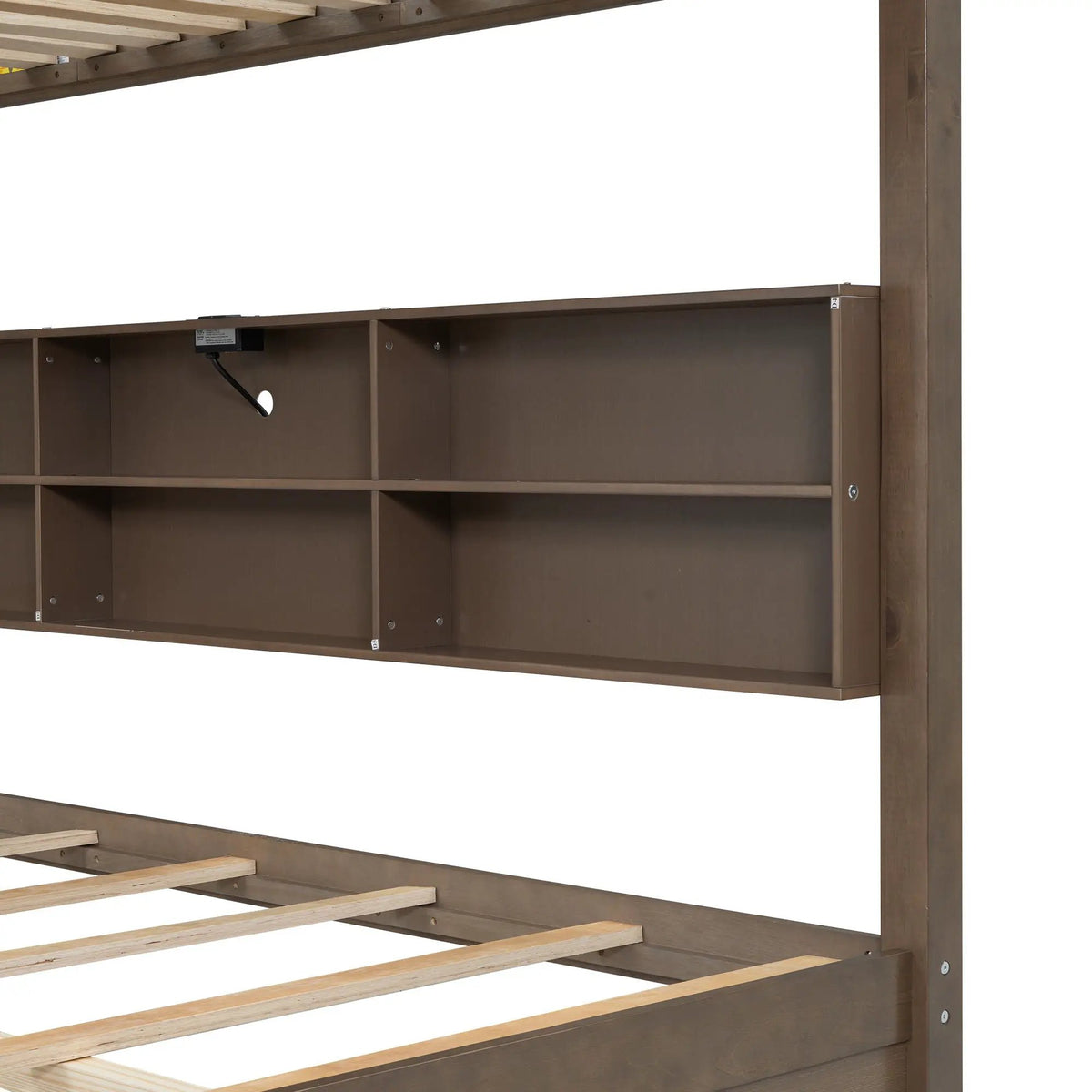 Bunk Bed | Solid Pine Wood | Six Side Cabinets | Dual Usb Ports