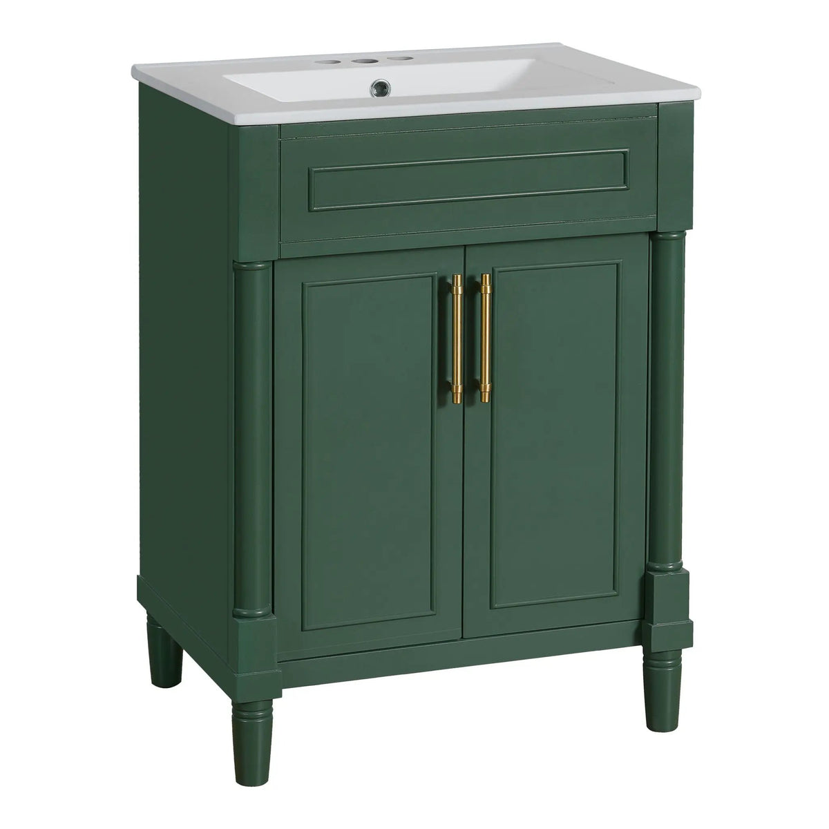 24 Inch Bathroom Vanity | Integrated Sink | 2 Door Cabinet | Small To Medium Bathrooms