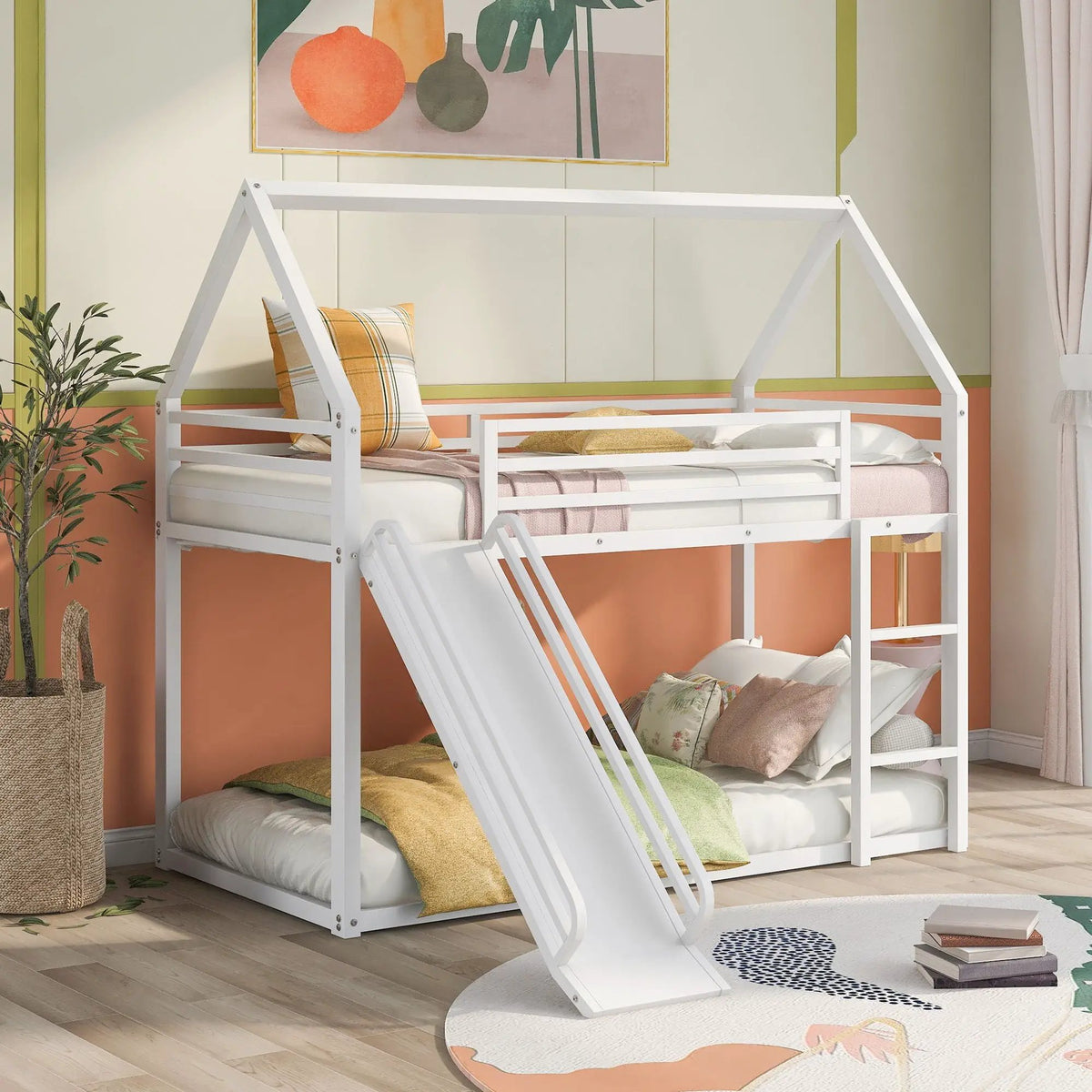 Bunk Bed | Playhouse Design | Built In Slide | Twin Over Twin