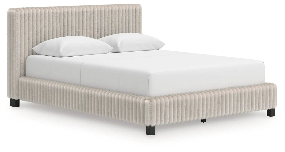 Zuraleus Upholstered Bed | Corded Fabric | Casual Contemporary Style | 91.25 Inch Width