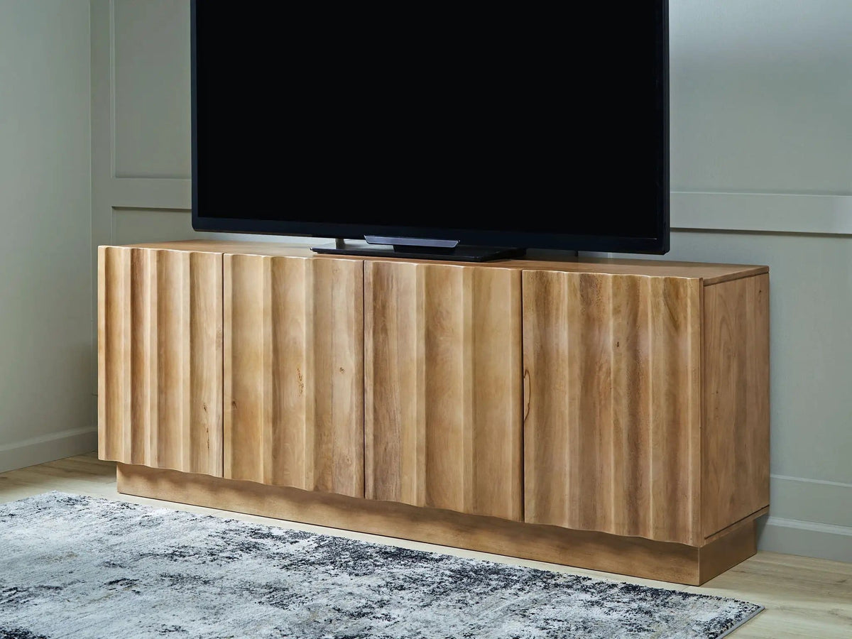 Timkins Accent Cabinet | 73 x 17.13 x 28.38 in | Mango Wood & Veneer | White Washed