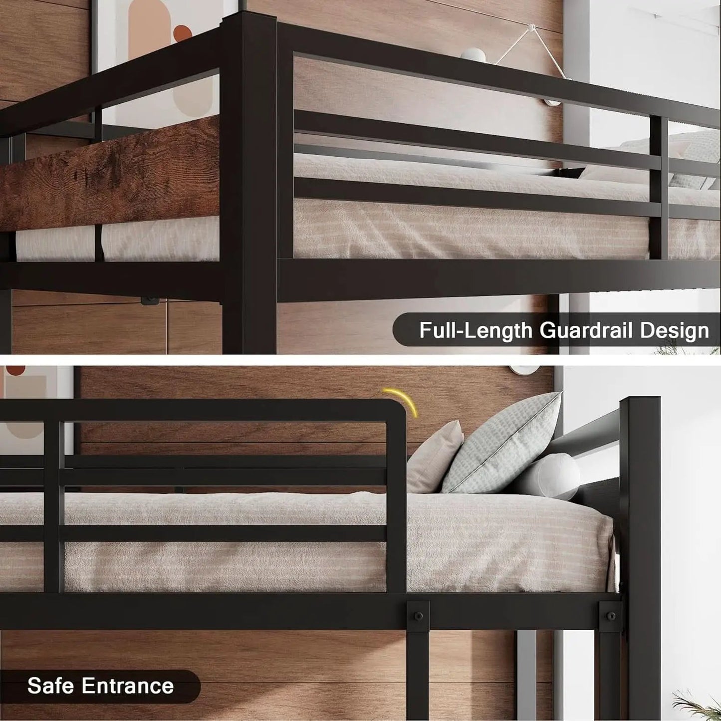 Rustic Brown Twin Over Twin Bunk Bed With Under Bed Storage from PriceLows™