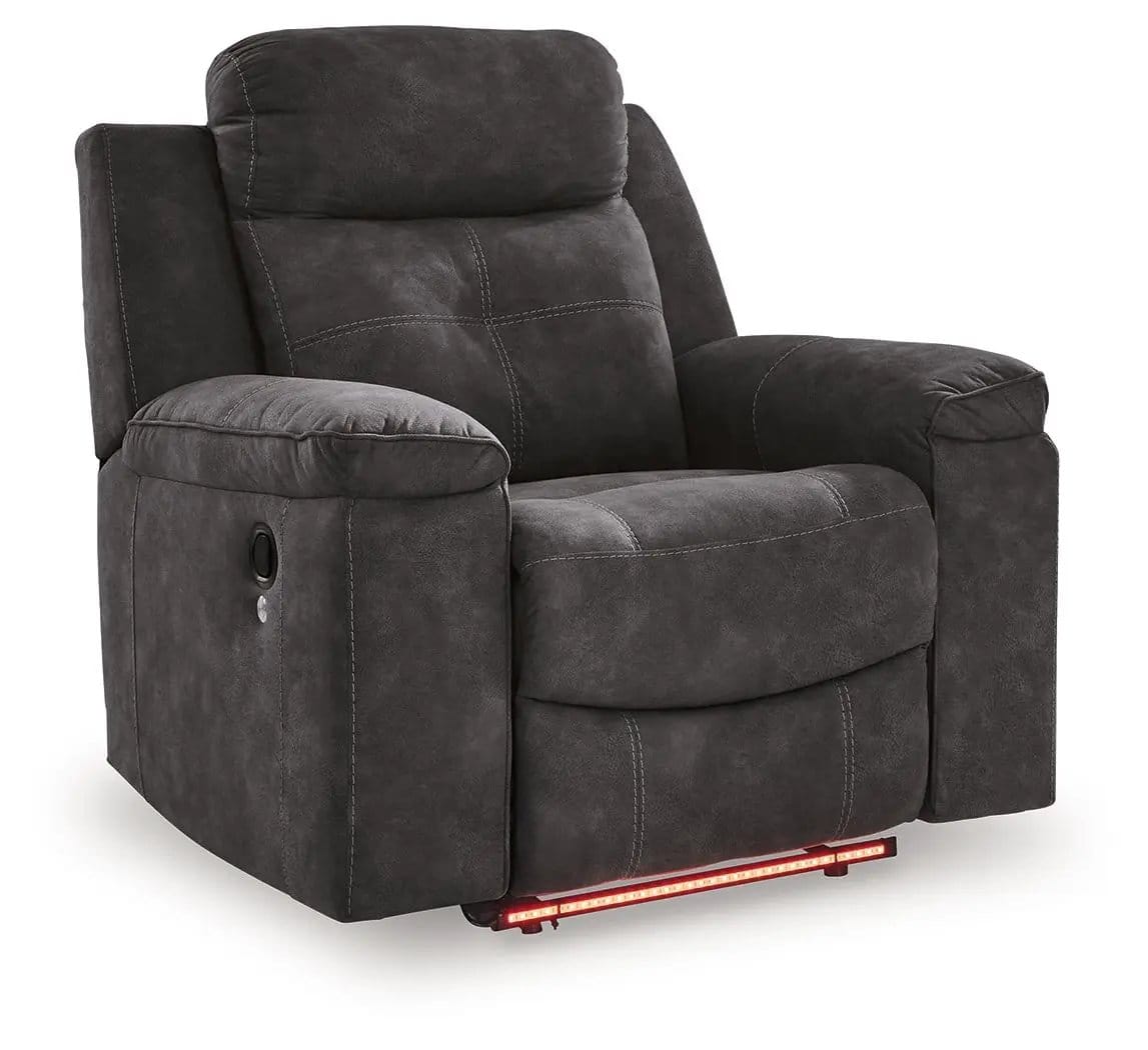 Brysonview Zero Wall Recliner Reclining Chair | 41 x 40 x 41 in | Faux Leather & Metal | Charcoal