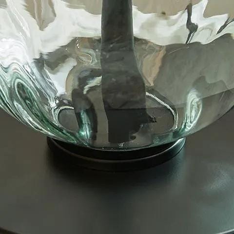 Airbal Glass Table Lamp (Set of 2) | 15 x 15 x 29.25 in | Fabric & Glass | Clear / Black