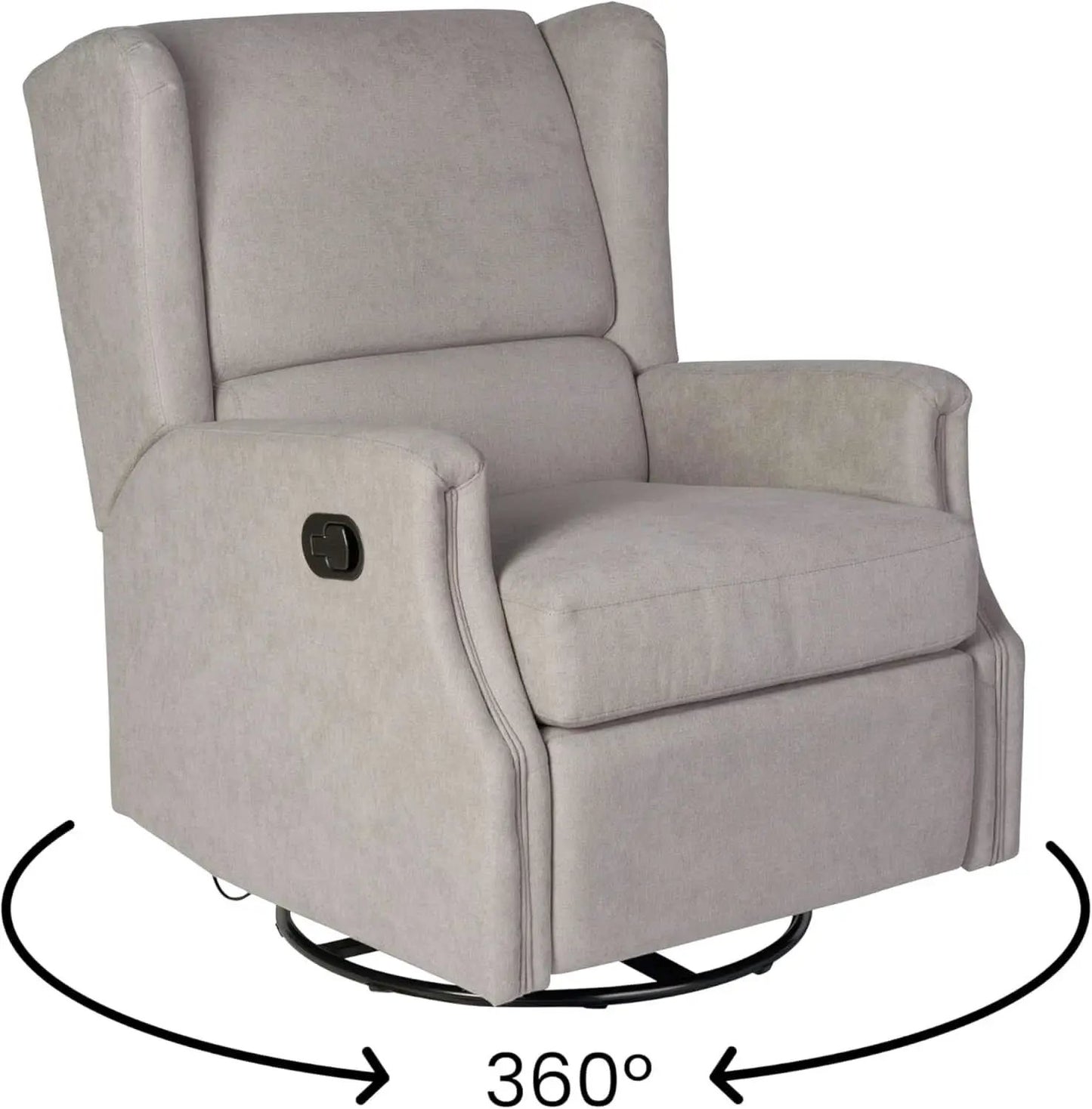 Omma Swivel Glider Rocking Recliner 360 Degree Swivel Light Gray from PriceLows™