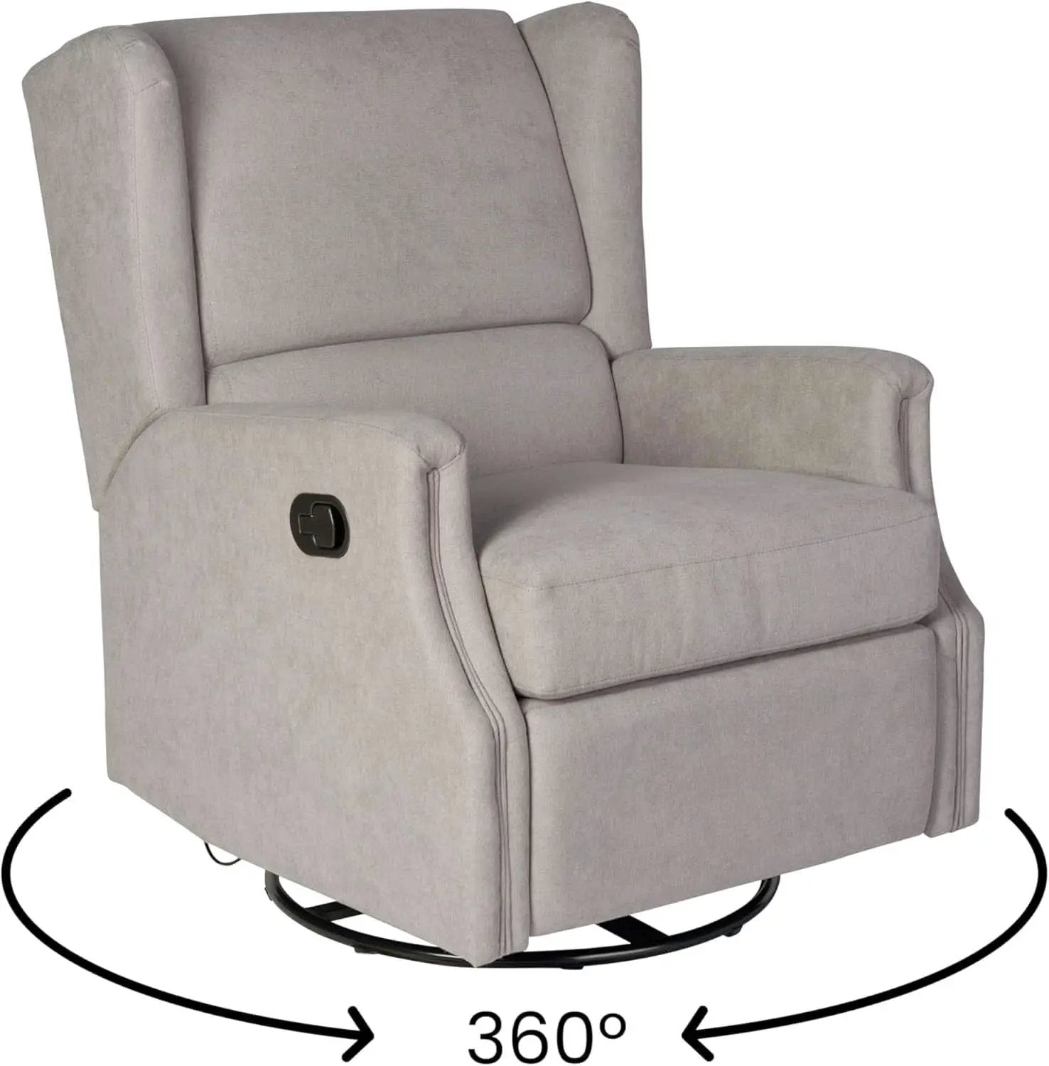 Omma Swivel Glider Rocking Recliner 360 Degree Swivel Light Gray from PriceLows™