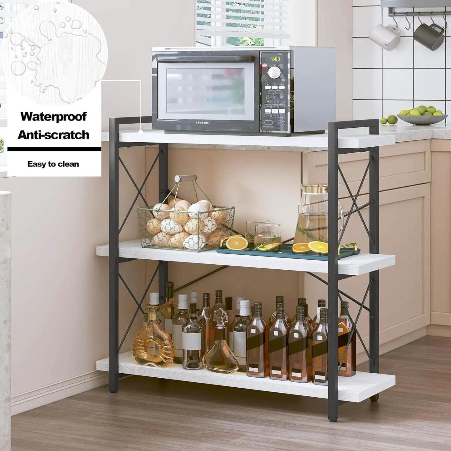 Industrial Three Tier Open Bookcase With Metal Frame Sturdy from PriceLows™