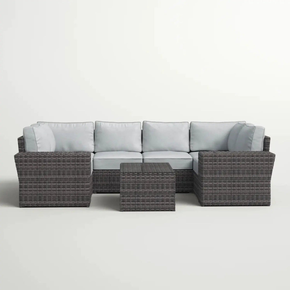 Stylish Wicker Patio Set Table | 2 Piece Outdoor Set | Wicker & Glass | Outdoor Living