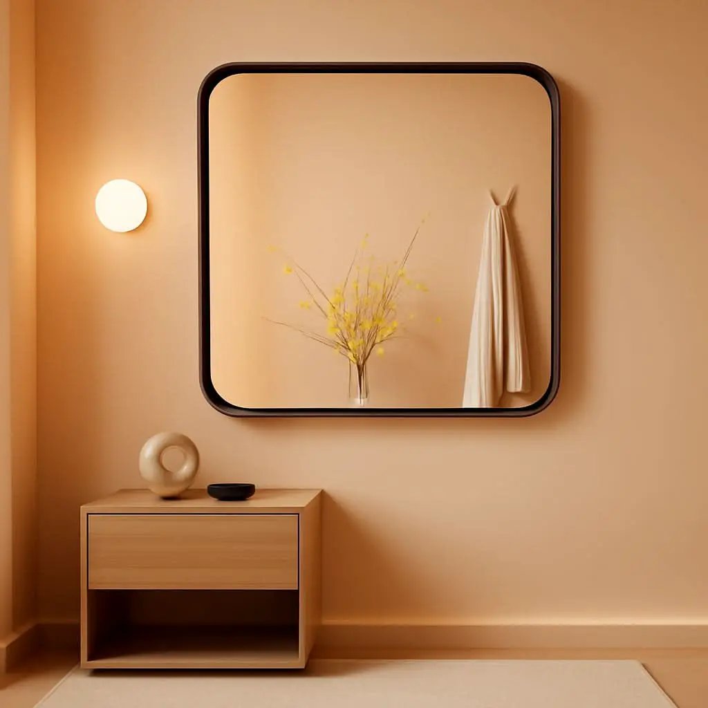 Black 40x30 Inch Metal Framed Rectangular Bathroom Mirror from PriceLows™