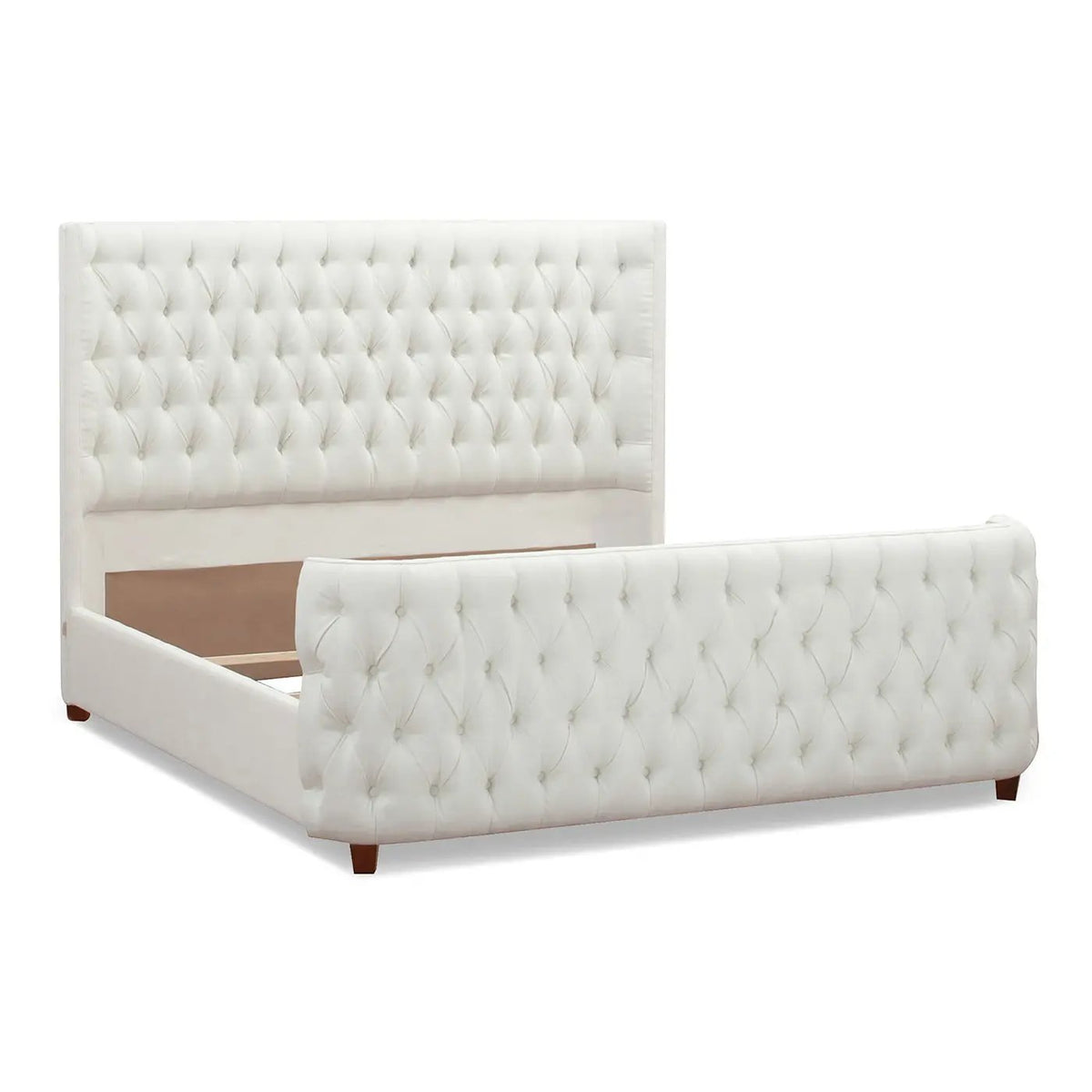 Brooklyn Tufted Panel Bed | Headboard And Footboard Set | Wingback Design | Diamond Tufting