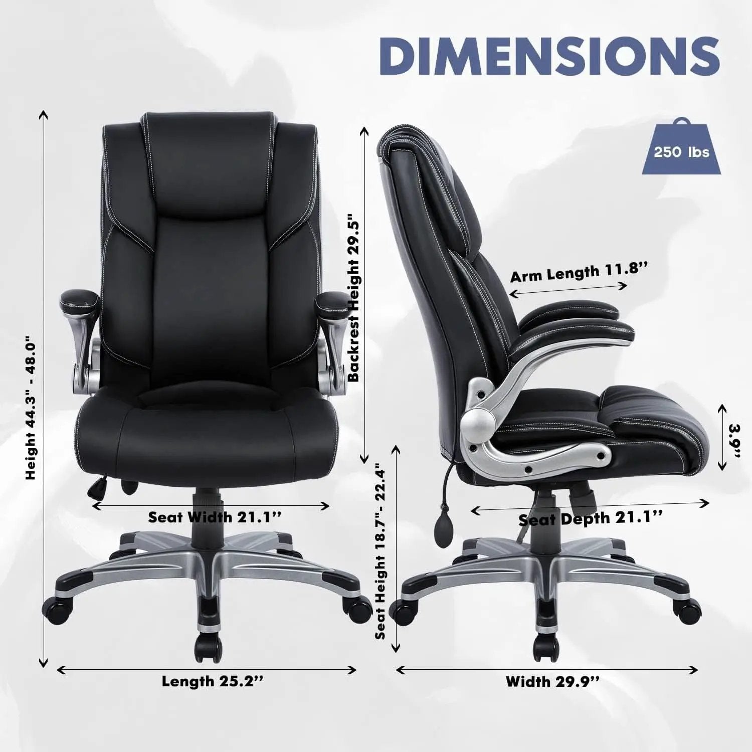 Ergonomic High Back Office Chair With Flip Up Arms from PriceLows™