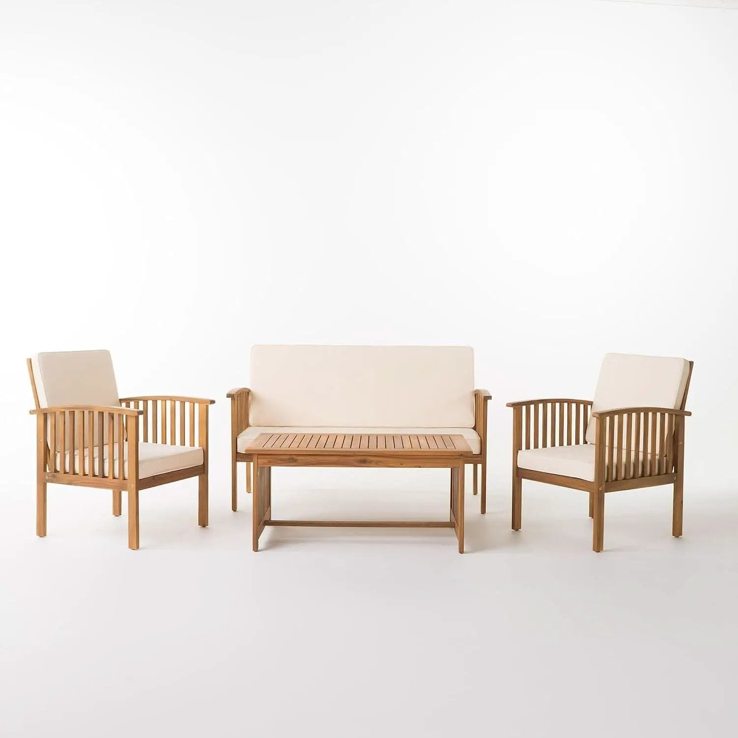 4 Piece Acacia Wood Patio Set for Outdoor Living Area from PriceLows™