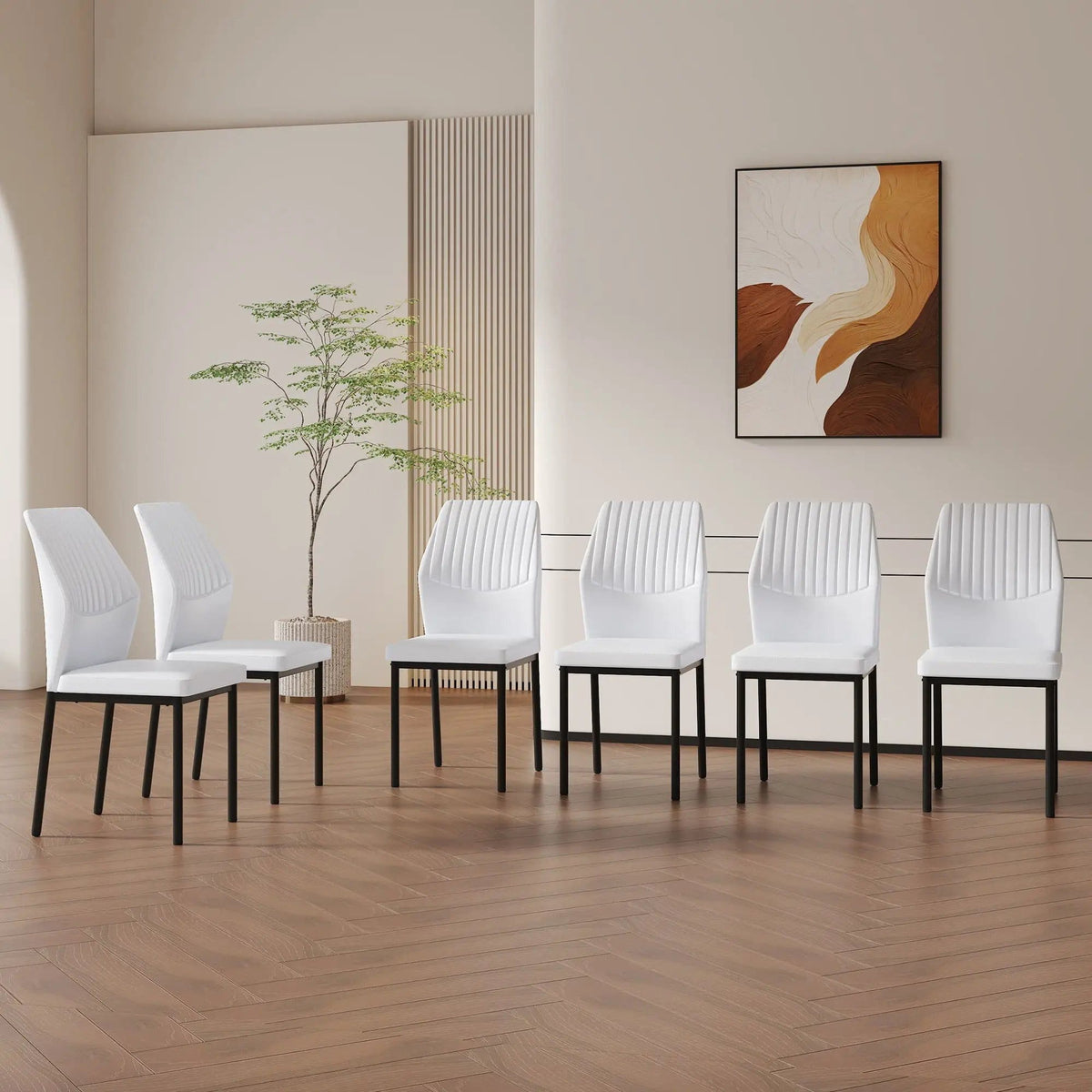 Ergonomic Simple Chair With Metal Leg Chair Set | 3 Pieces | Metal | Dining Room