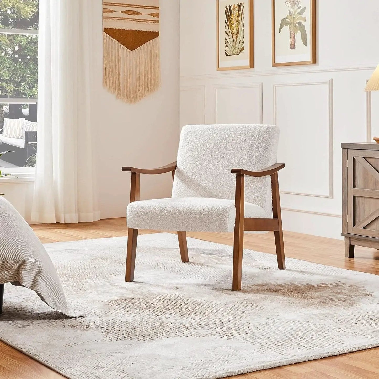 Ivory Professionally Upholstered Fabric Armchair High Back from PriceLows™