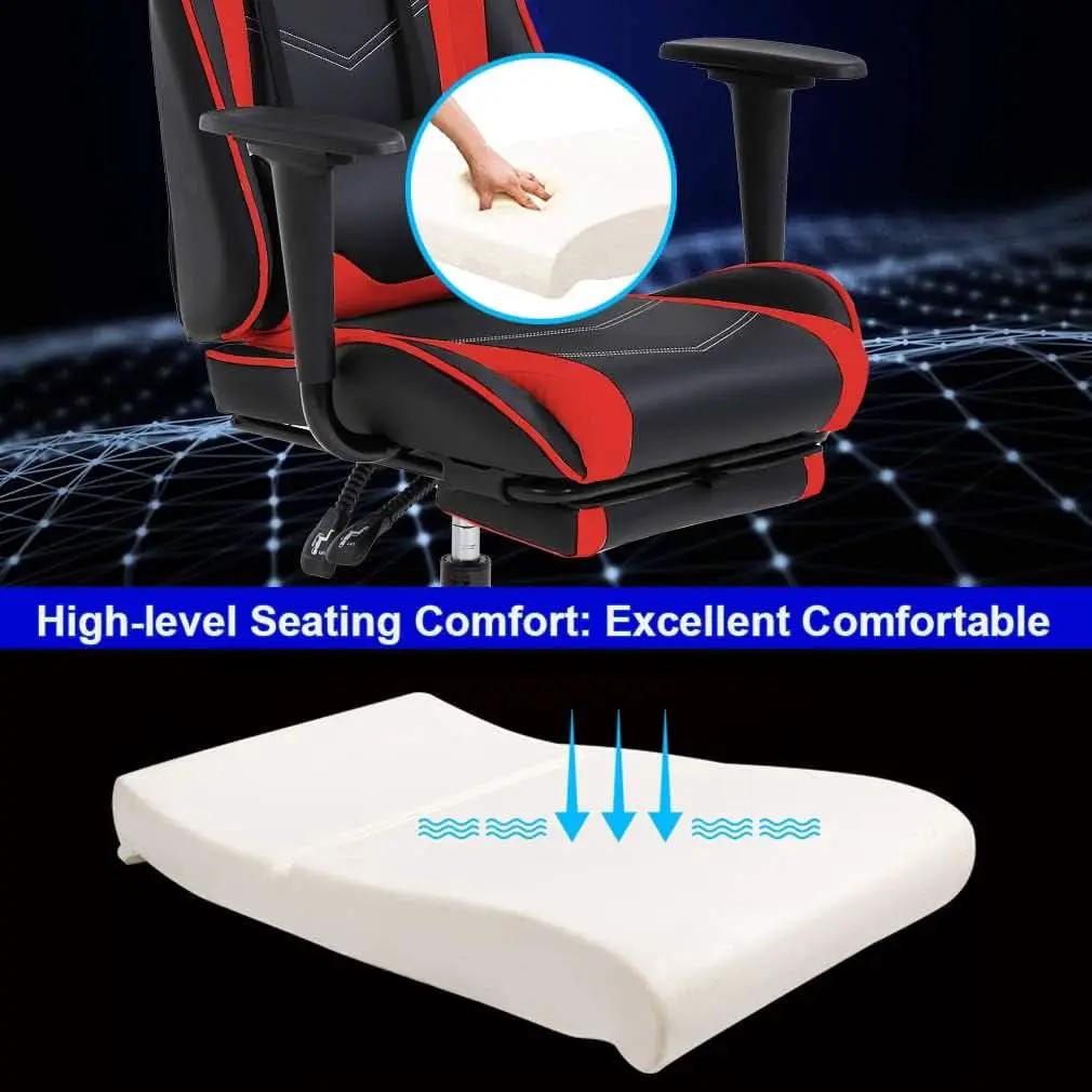 Ergonomic Gaming Chair With Footrest And Lumbar Support Red from PriceLows™