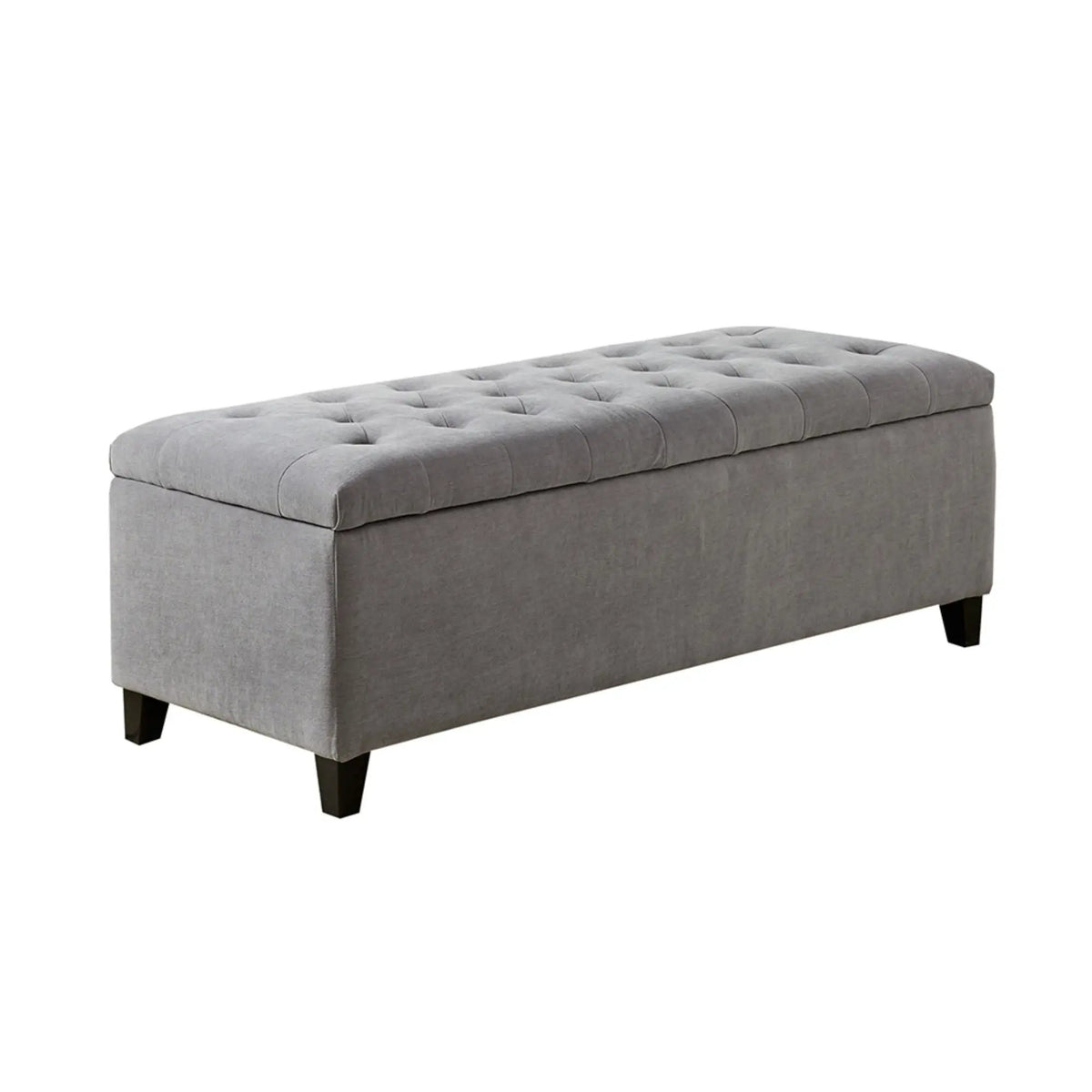 Tufted Soft Close Storage Bench | Button Tufted Top | Solid Wood Legs | 49 Inch Width