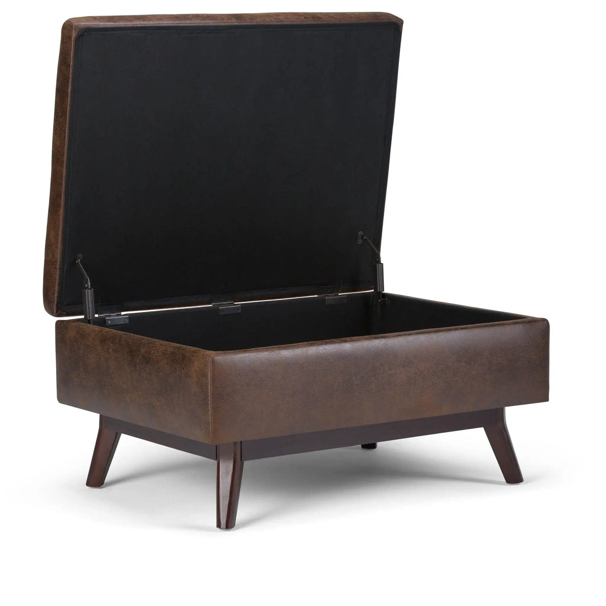 Storage Ottoman | Rectangular Design | Solid Wood Frame | Lift Top
