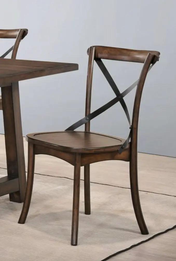 Kaelyn Metal Side Chairs | Set Of 2 | Dark Oak | Rustic Industrial Style