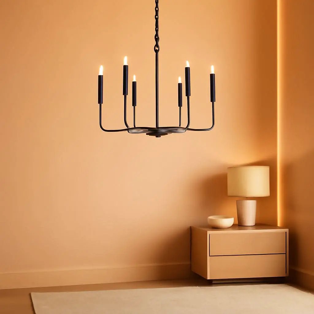 Modern Black 6 Light Chandelier Dining Farmhouse Pendant from PriceLows™