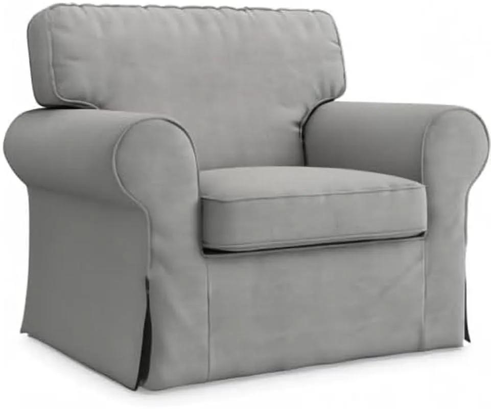 Ektorp Armchair Slipcover Cotton Grey Replacement For IKEA from PriceLows™