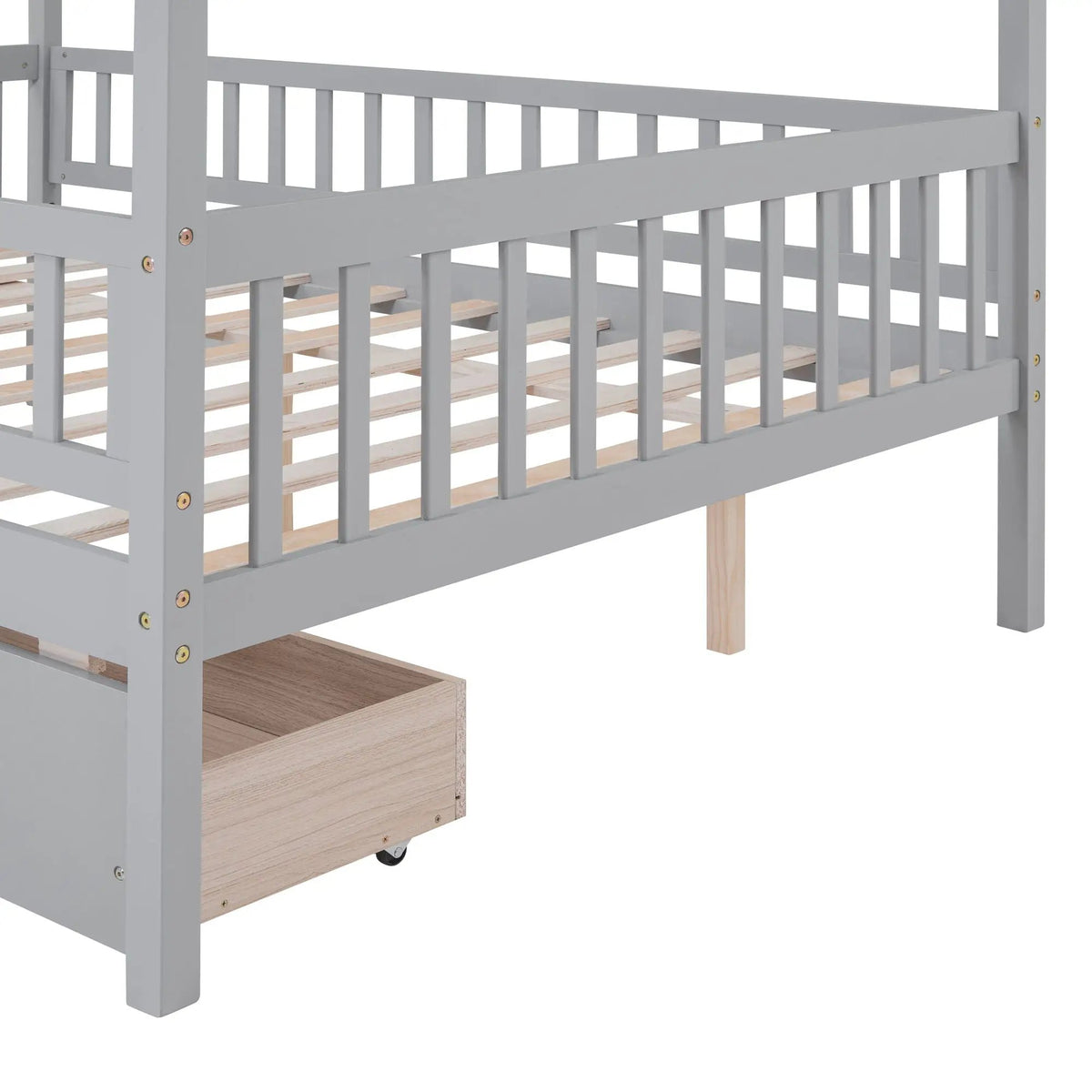 Kids House Bed With 2 Drawers | Sky Roof Design | Classic House Shape | 62.9 Inch Height