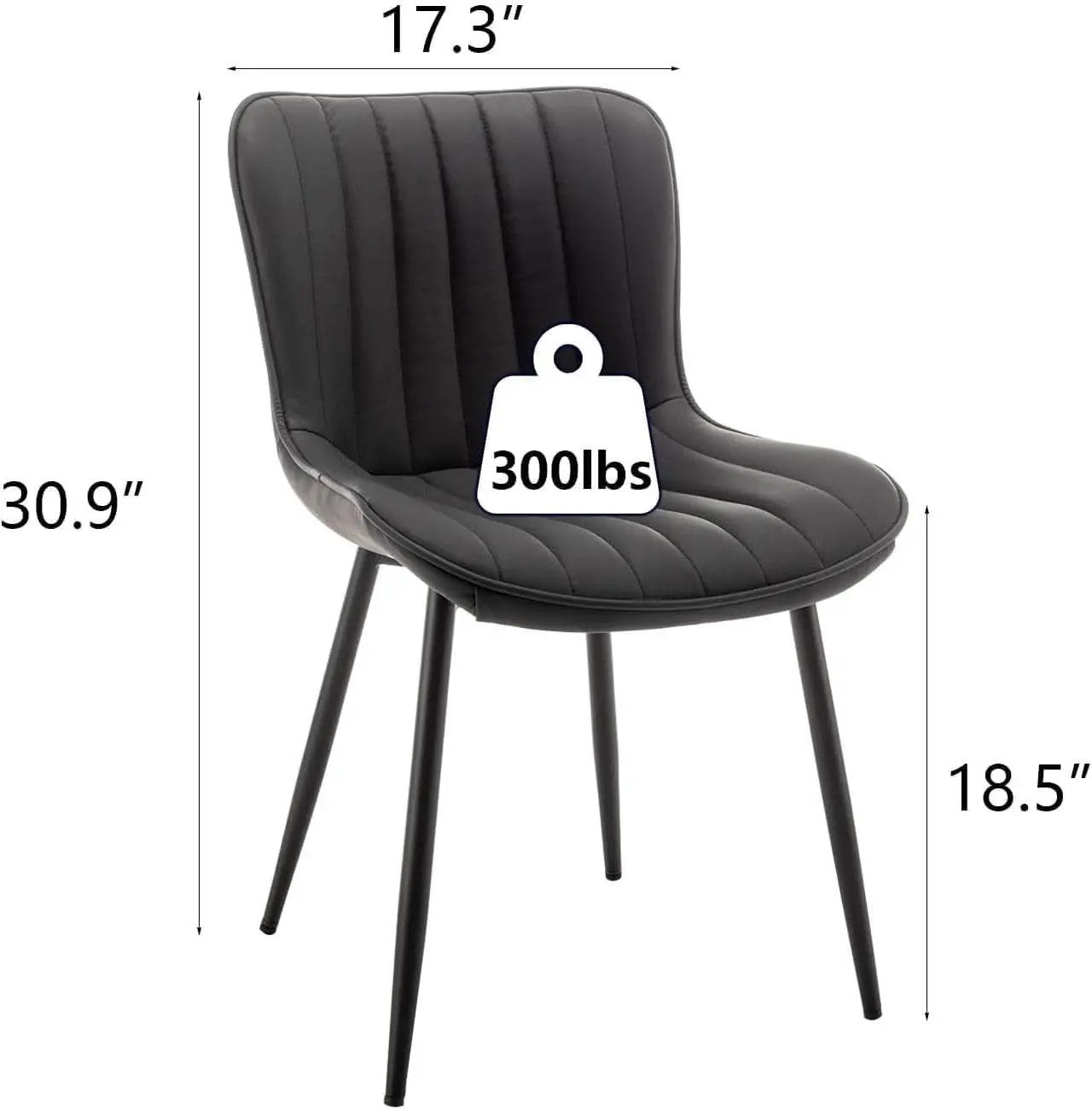 Black Leather Upholstered Dining Chairs Metal Legs from PriceLows™
