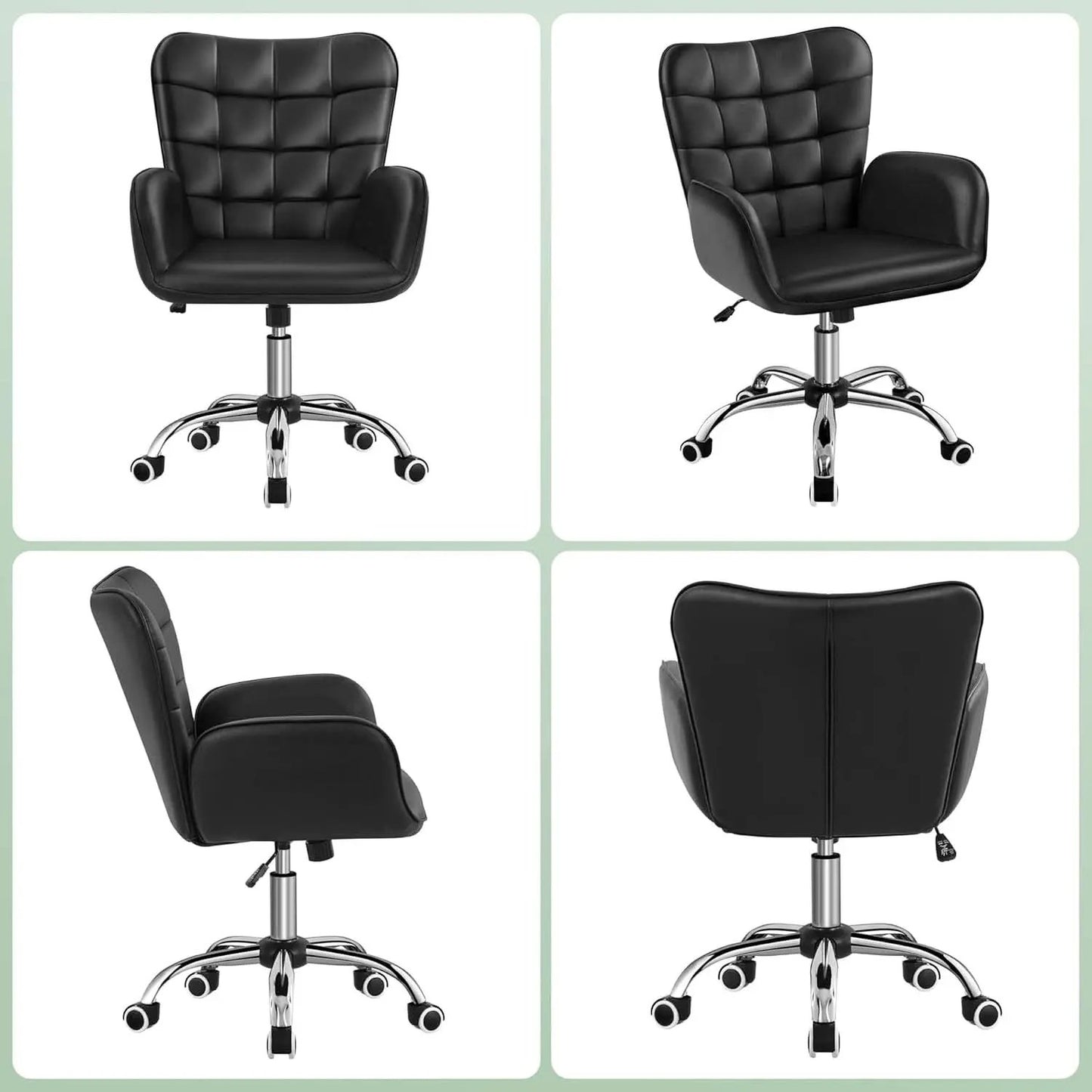 Ergonomic Office Chair 18.7 Inch Wide Seat Black Comfort from PriceLows™