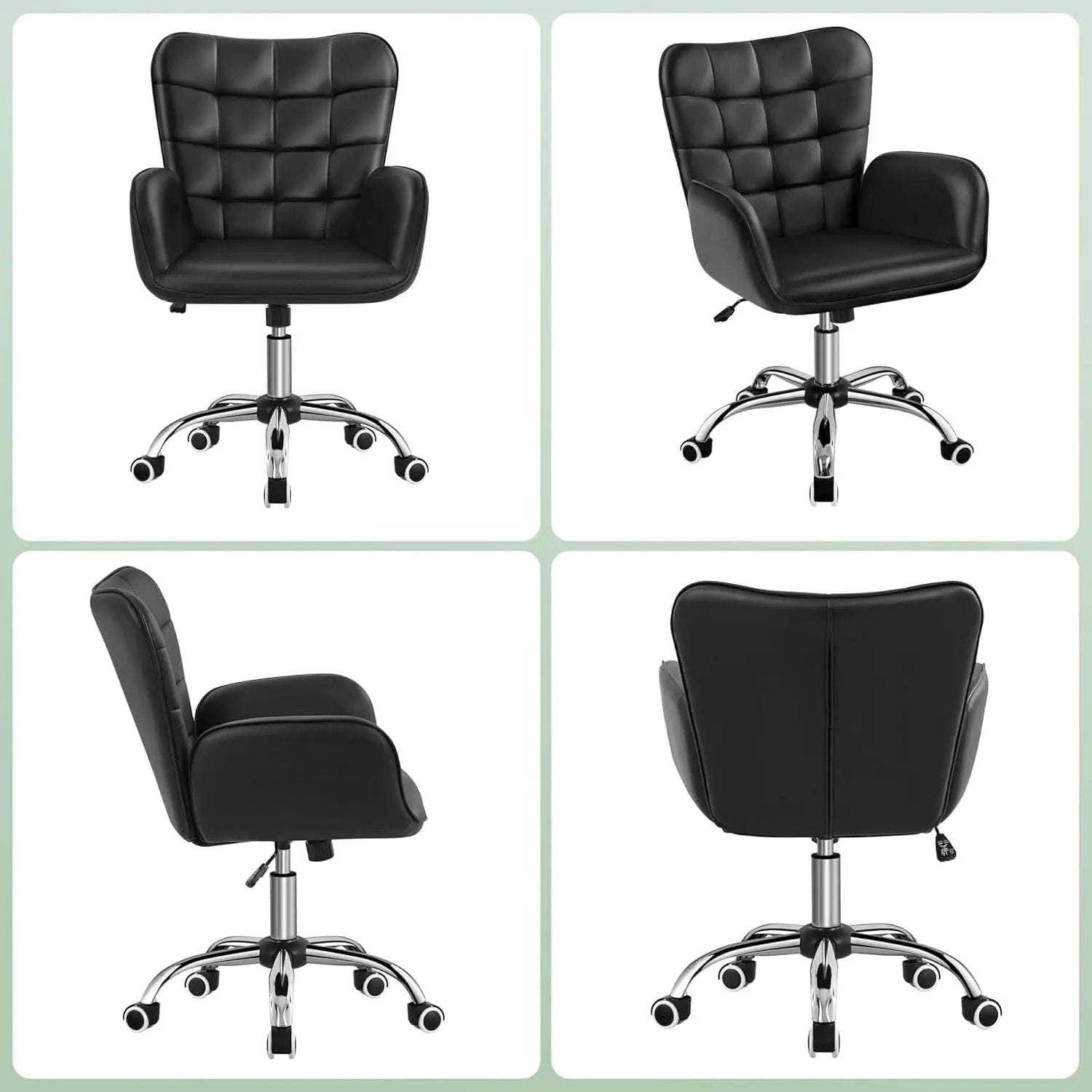 Ergonomic Office Chair 18.7 Inch Wide Seat Black Comfort from PriceLows™