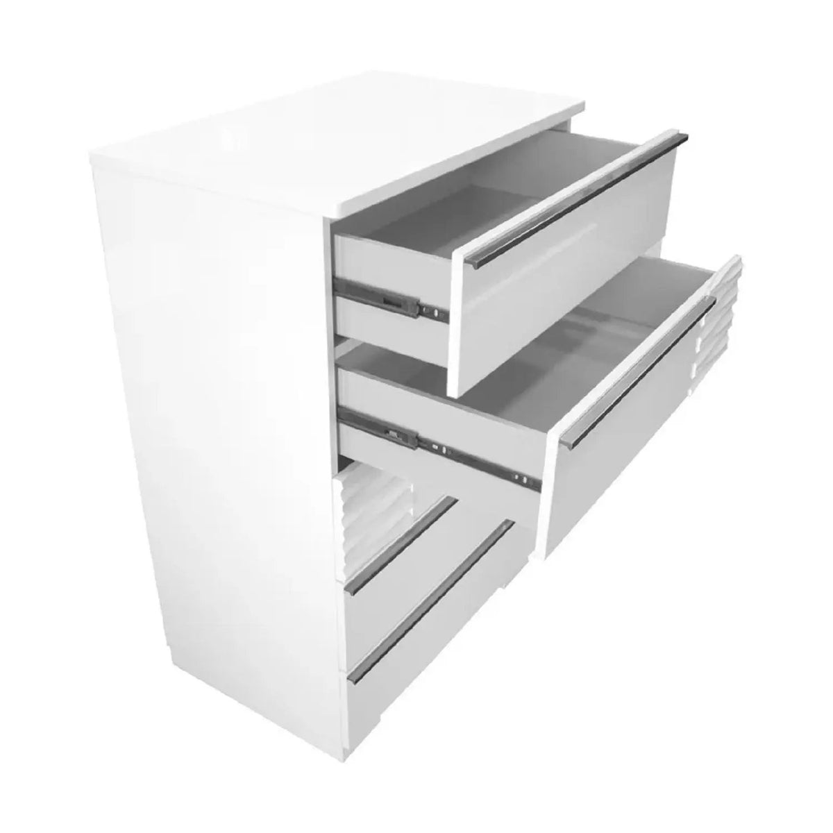 5 Drawer Chest | White Lacquer Finish | Modern Bedroom Decor
