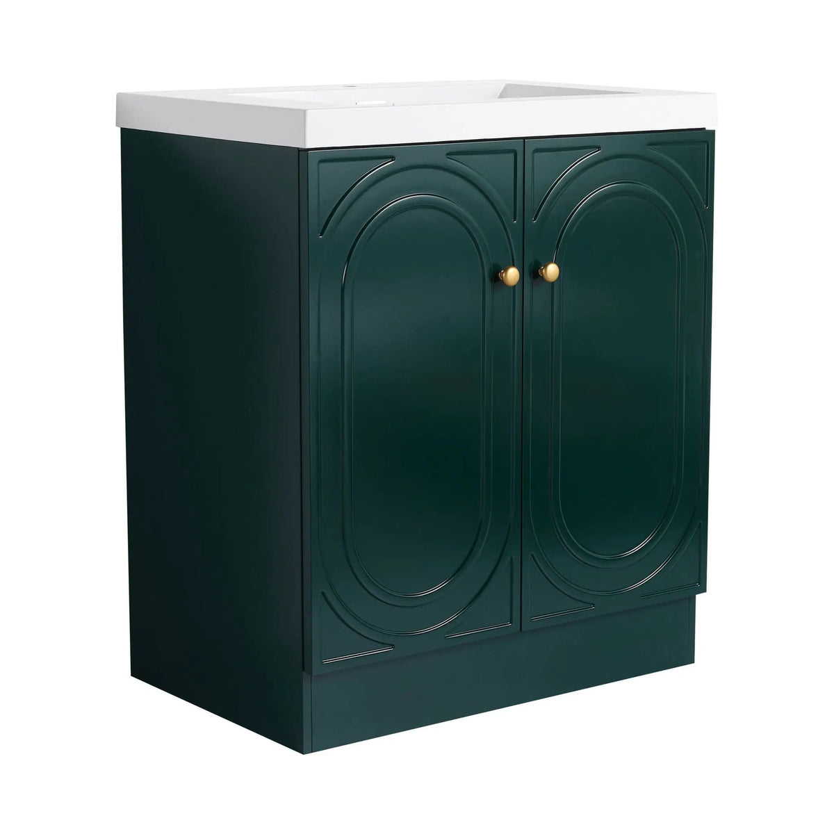 Contemporary Freestanding Bathroom Vanity With Resin Sink & Soft-Close Cabinet Doors | 7 Pieces | Stainless Steel & Plywood | Bathroom
