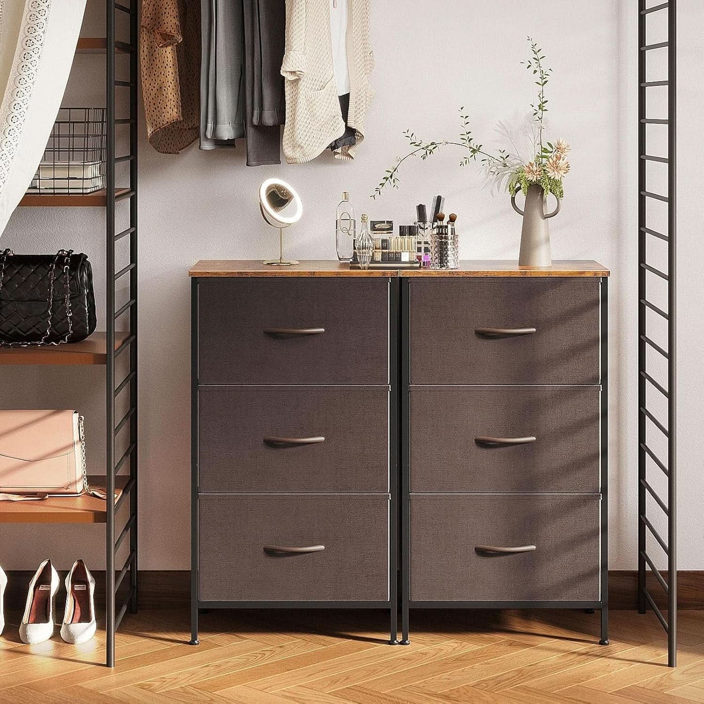Small Brown Dresser With Three Drawers For Bedroom from PriceLows™