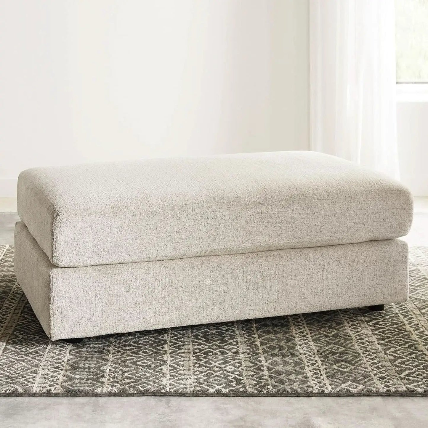 Soletren Oversized Ottoman Off White Modern Furniture from PriceLows™