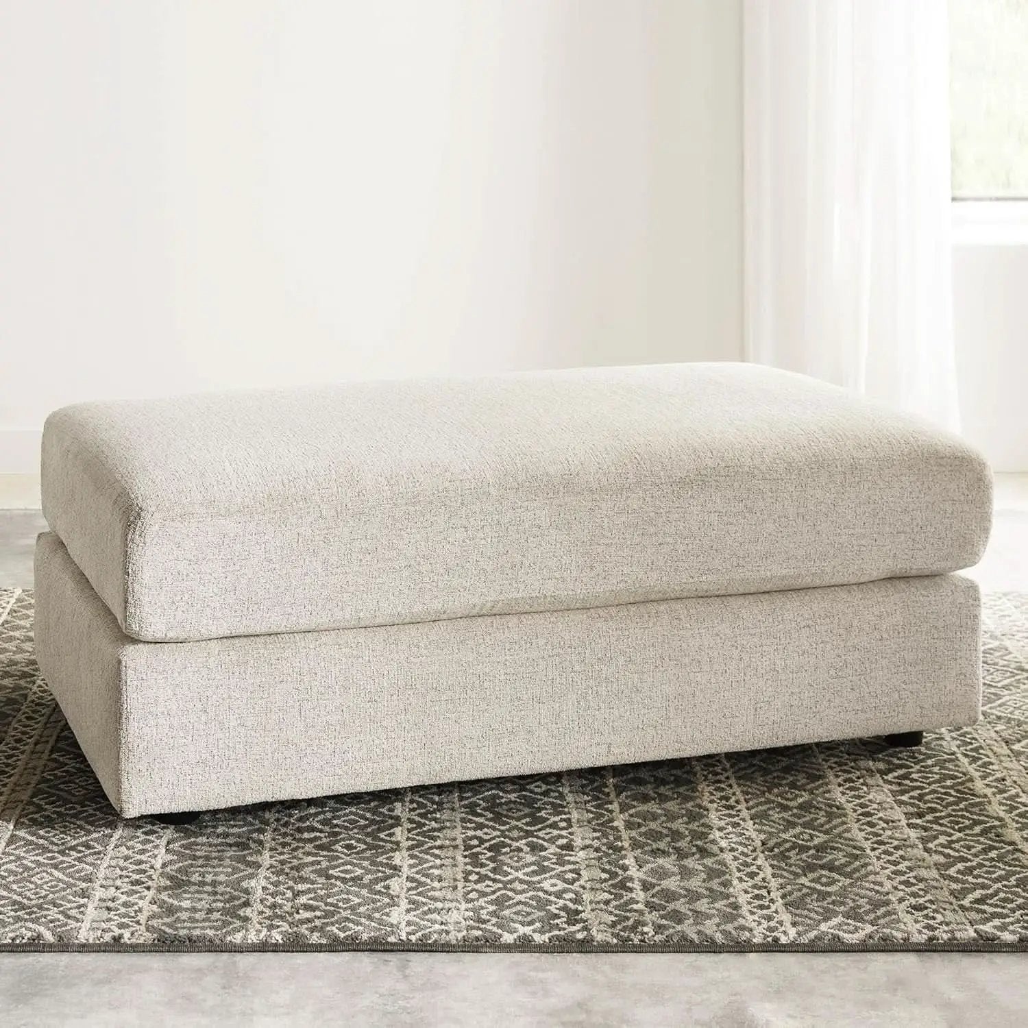 Soletren Oversized Ottoman Off White Modern Furniture from PriceLows™