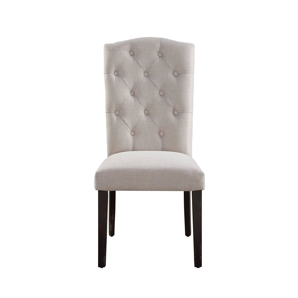 Gerardo Linen Dining Chairs | Set Of 2 | Beige | Weathered Finish