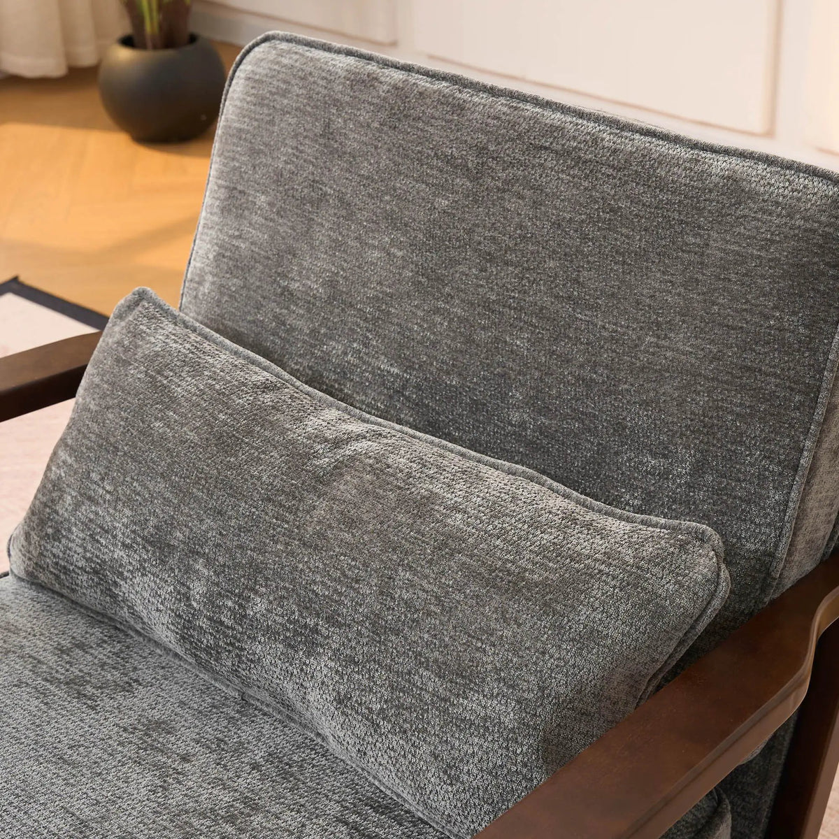 Living Room Chair | Lumbar Pillow | Mid Century Modern | Fabric