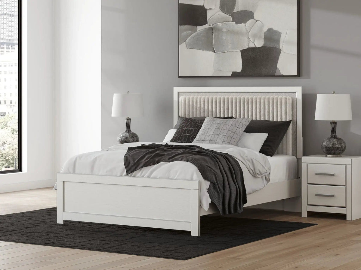 Zuraleus Upholstered Panel Platform Bed With Roll Slats | 4 Pieces | Bedroom Furniture | Bedroom