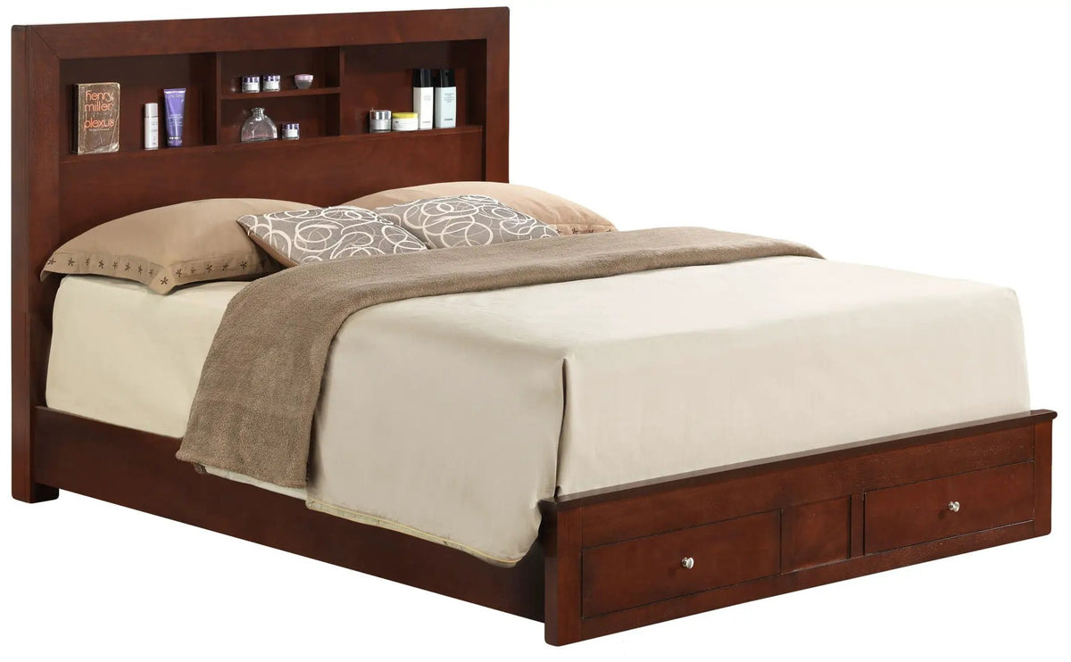 Modern Storage Bed | Ample Bedroom Storage | Wood And Manufactured Wood | 81 Inch Length